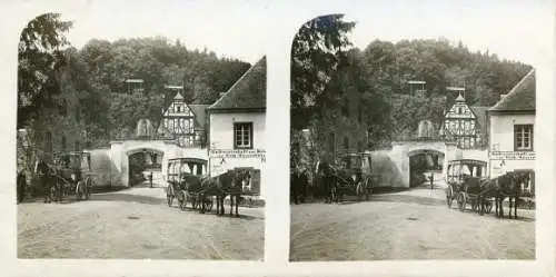 Stereo Foto Altenberg Odenthal Bergisches Land ?, Abteiterrasse, Kutsche, Gasthaus