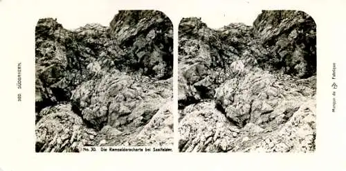 Stereo Foto Salzburg Österreich, Steinernes Meer, Ramseider Scharte bei Saalfelder