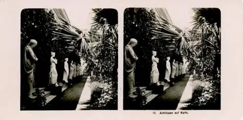 Stereo Foto Korfu Griechenland, Achilleion