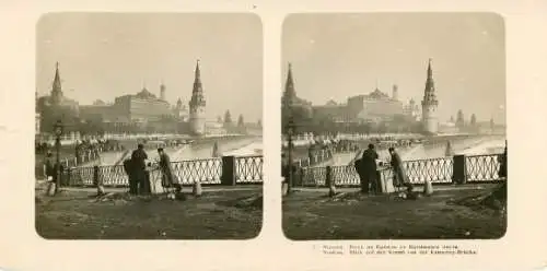 Stereo Foto Moskau Russland, Kreml, Brücke