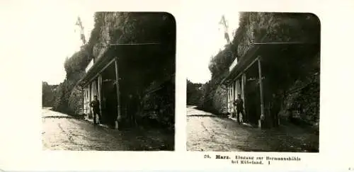 Stereo Foto Rübeland Oberharz am Brocken, Eingang zur Hermannshöhle