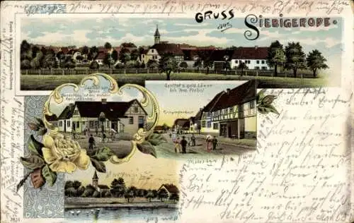 Litho Siebigerode Mansfeld im Harzvorland, Gasthof z. gold. Löwen, Inh. Probst, Gasthof zum Stern