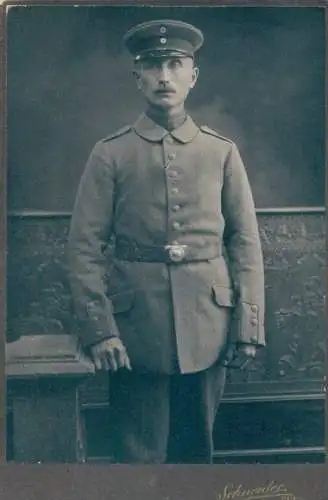 Kabinett Foto Deutscher Soldat in Uniform, Standportrait