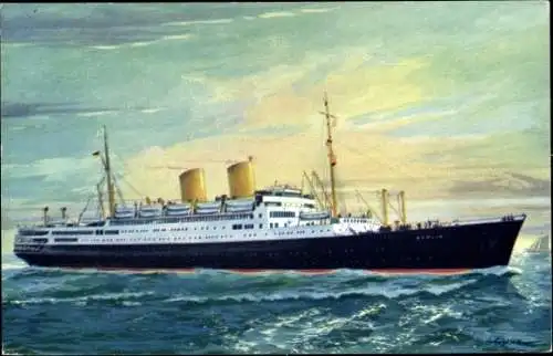 Künstler Ak Passagierschiff MS Berlin, Norddeutscher Lloyd Bremen