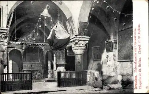 Ak Jerusalem Israel, Helenakapelle der Grabeskirche, Innenansicht