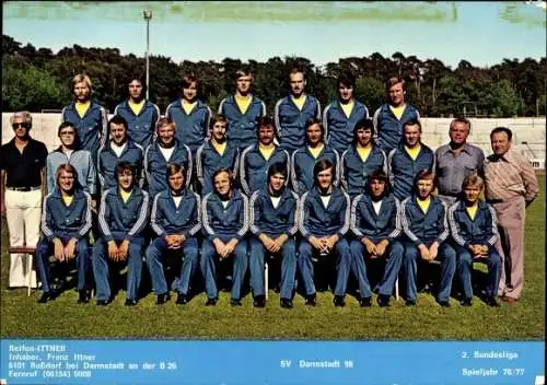 Autogrammkarte SV Darmstadt 96, Fußballmannschaft, 2. Bundesliga 1976/77, Autogramme