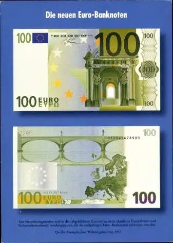 Ak Die neuen Euro-Banknoten, Geldscheine, Währungsunion 1997