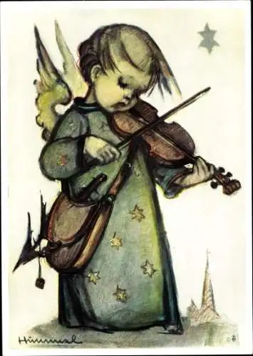 Künstler Ak Hummel, Berta, Nr. 4778, Weihnachten, Engel mit Geige