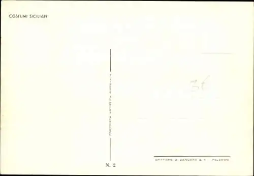 Künstler Ak Sizilien, Paar in Volkstrachten