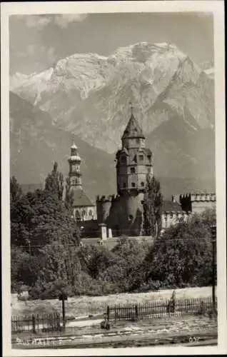 Ak Hall in Tirol, Blick auf den Münzturm