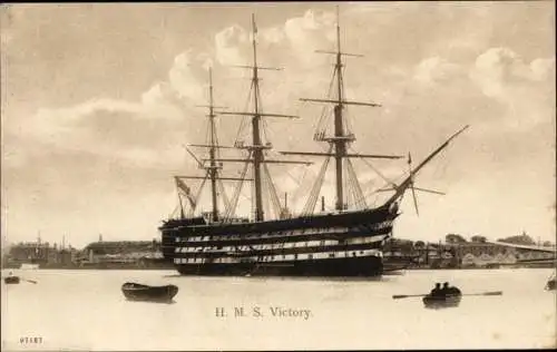Ak Britisches Kriegsschiff, HMS Victory, Segelschiff
