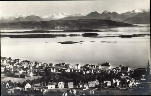 Ak Molde Norwegen, Blick auf den Ort, Kirche, Berge