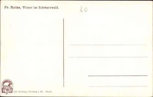 Künstler Ak Reiss, Fritz, Winter im Schwarzwald