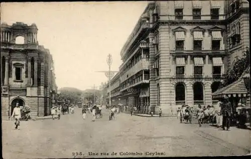 Ak Colombo Ceylon Sri Lanka, Straßenpartie