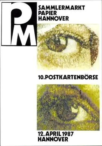 Künstler Ak Zimmermann, G., 10. Postkartenbörse in Hannover 1987, Augen