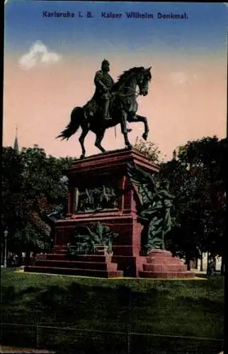 Ak Karlsruhe in Baden, Kaiser Wilhelm Denkmal