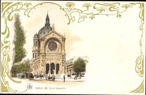 Ak Litho Paris VIII., Place Saint-Augustin