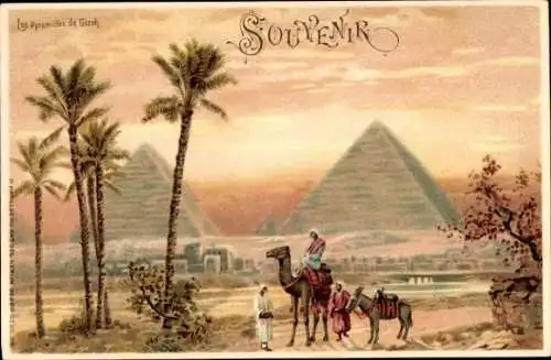 Litho Gizeh, Ägypten, Die Pyramiden