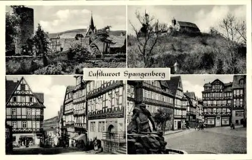 Ak Spangenberg in Hessen, Schloss, Liebenbachbrunnen