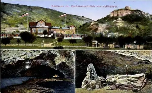 Ak Bad Frankenhausen im Kyffhäuserkreis, Gasthaus Barbarossa Höhle