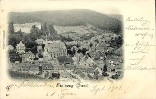 Ak Stolberg Südharz, Gesamtansicht der Stadt mit Umgebung