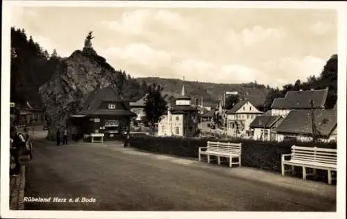 Ak Rübeland Oberharz am Brocken, Teilansicht, Bänke