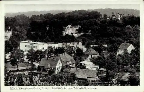 Ak Bad Freienwalde an der Oder, Waldblick zur Elisabethstraße