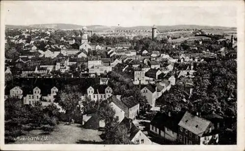 Ak Auerbach Vogtland, Panorama der Stadt, Kirchturm