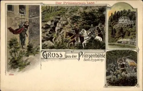 Litho Hartenstein im Erzgebirge Sachsen, Der Prinzenraub 1455