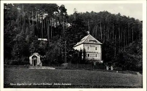 Ak Rathen an der Elbe Sächsische Schweiz, Haus Basteiblick