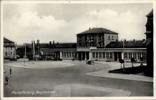 Ak Aschaffenburg in Unterfranken, Hauptbahnhof