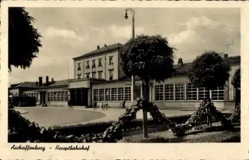 Ak Aschaffenburg in Unterfranken, Hauptbahnhof
