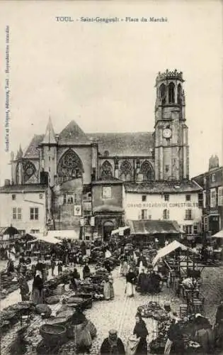 Ak Toul Lothringen Meurthe et Moselle, Saint Gengoult, Marktplatz
