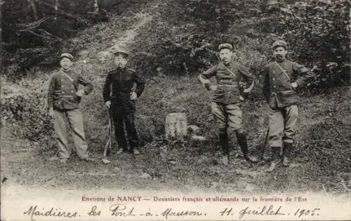 Ak Nancy Meurthe et Moselle, Soldaten an der Deutsch Französischen Grenze