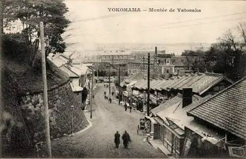 Ak Yokohama Präf. Kanagawa Japan, Aufstieg von Yatosaka