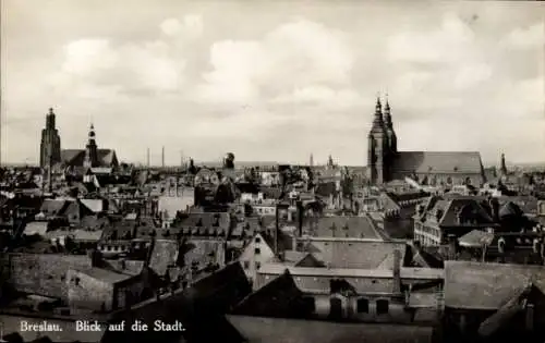 Ak Wrocław Breslau Schlesien, Blick auf die Stadt