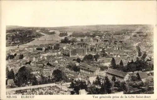 Ak Elbeuf Seine Maritime, Panorama, Cote Saint-Auet