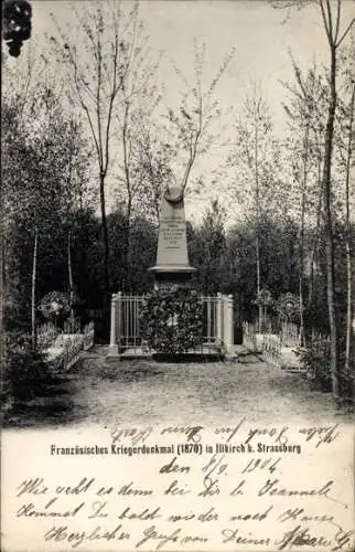 Ak Illkirch Graffenstaden Grafenstaden Elsass Bas Rhin, Französisches Kriegerdenkmal 1870