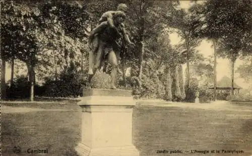 Ak Cambrai Nord, Jardin public, L'Aveugle et le Paralytique