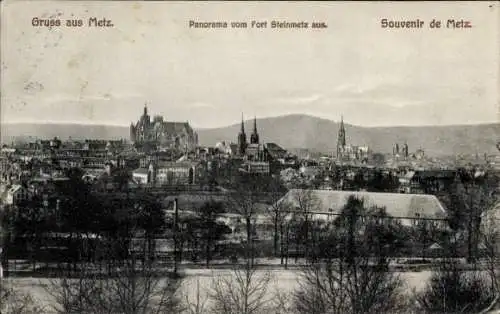 Ak Metz Moselle, Panorama vom Fort Steinmetz aus