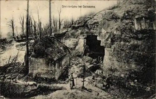 Ak Soissons Aisne, Steinbrüche