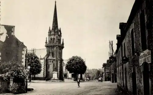 Ak Saint-Barthelemy Morbihan, Place de l'Eglise, Kirche