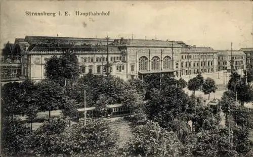 Ak Straßburg Elsass Bas Rhin, Hauptbahnhof