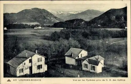 Ak Lourdes Hautes Pyrénées, Panorama, aufgenommen von Notre Dame des Apotres