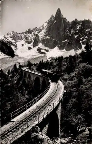 Ak Chamonix Mont Blanc Haute Savoie, Le Chemin de Fer de Monteuvers, Aiguille du Dru