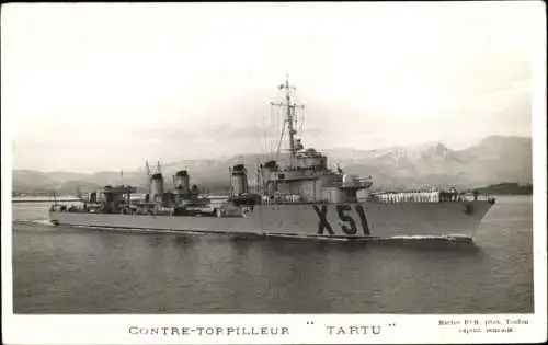 Ak Französisches Kriegsschiff, Tartu, X 51, Contre Torpilleur