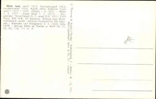 Ak Dänisches Kriegsschiff, Niels Juel