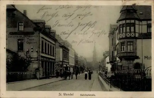 Ak Sankt Wendel im Saarland, Kolonialwarenhandlung, Bahnhofstraße