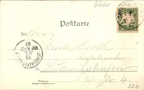 Litho Zweibrücken in der Pfalz, Fasanerie