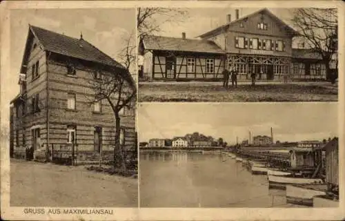 Ak Maximiliansau Wörth am Rhein, Gasthaus, Ortsansichten